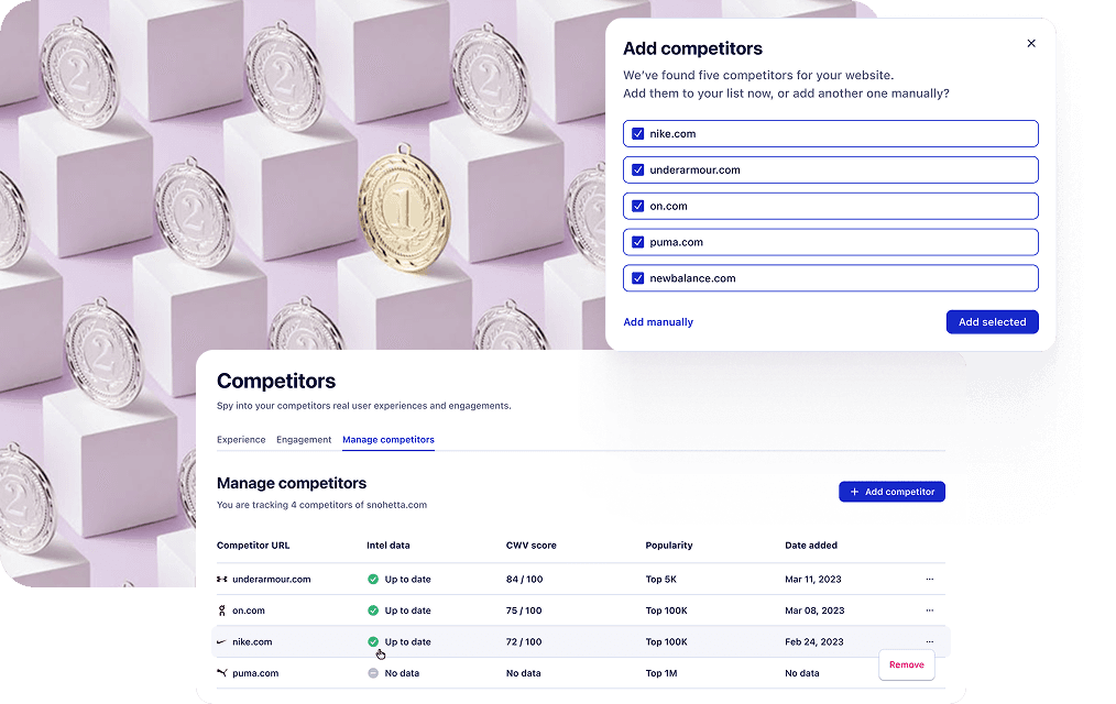 Uxify competitor discovery showing real search rivals